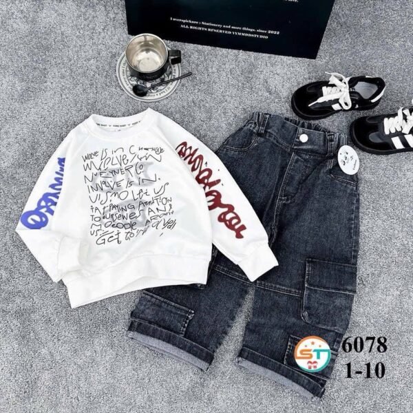 Kids' Graffiti Print shirt and Cargo Pants Set