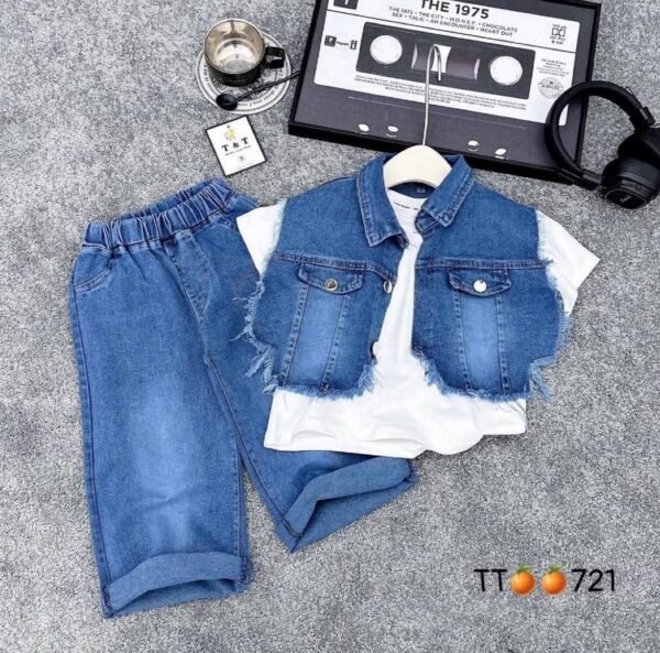Boys' T-Shirt, Sleeveless Jacket And Long Pants 3pcs/Set