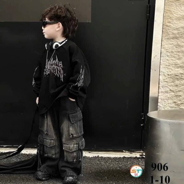 Black shirt & Cargo Pants Set