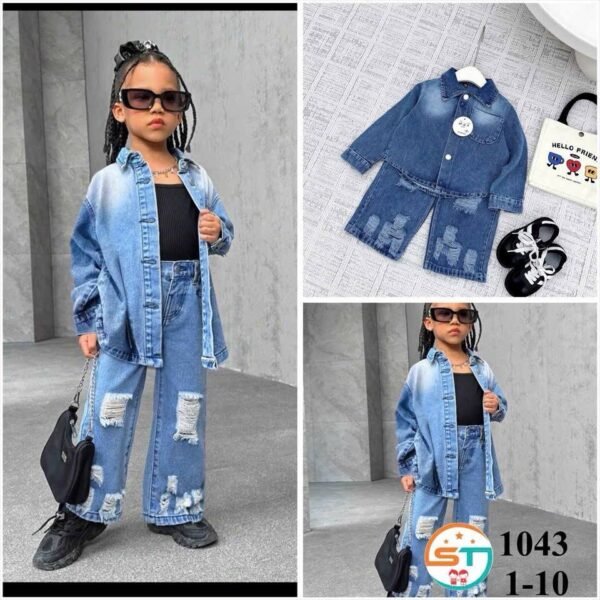 Girls Denim Jacket and Jeans Set - No inner