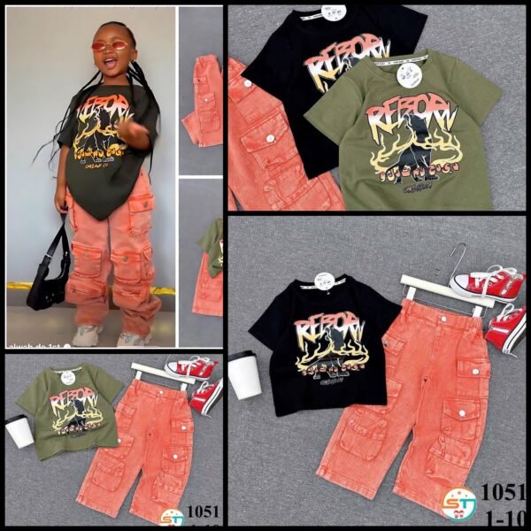 Stylish & Comfy Cargo Pants & Tee Set