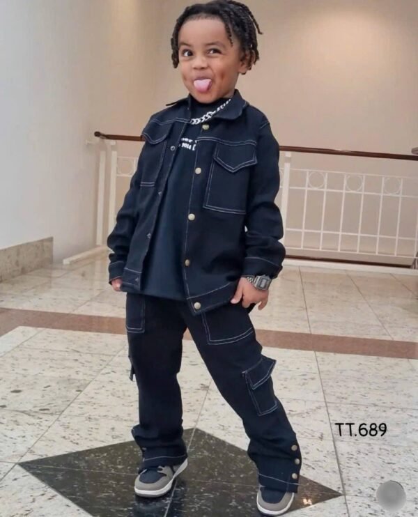 3pxs : Denim Utility Set for Stylish Kids