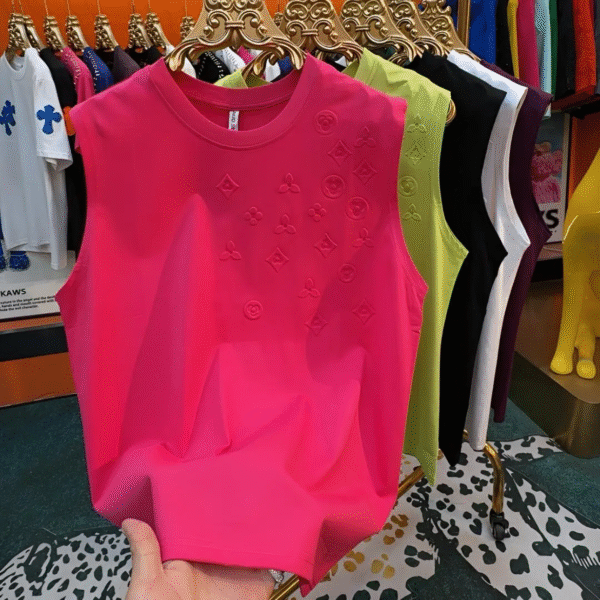 Stylish Sleeveless Summer Top - Pink