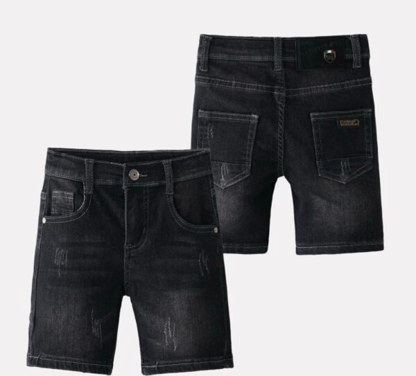 Luxury Black Denim Shorts for Boys