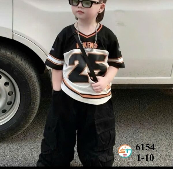 Boys' 25 Short-Sleeve Shirt and Cargo Pants Set