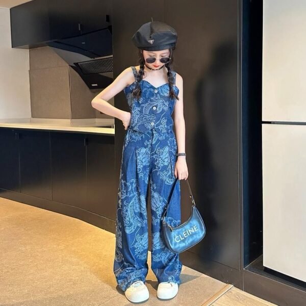 Cute Denim Top and Trouser Set