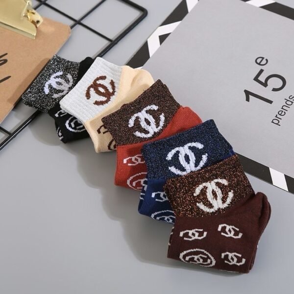 5pcz Cute Chanel-Style Ankle Socks