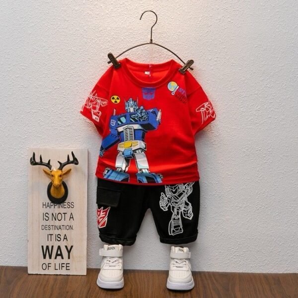 Boys Red Autobot Tee and Shorts Set