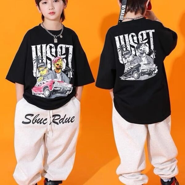 Boys' Black Graphic Tee and Jogger Set