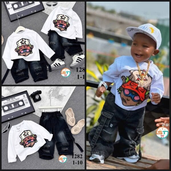 Premium Graphic Tee & Distressed Denim Set