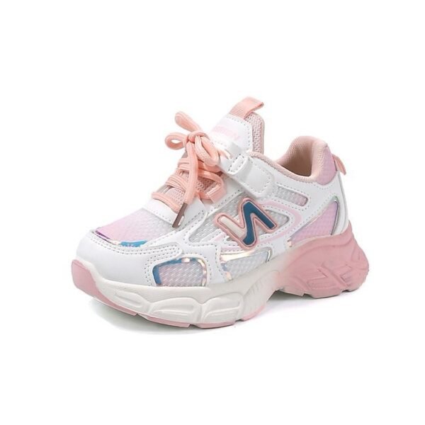 Girls' Pink & White Fashion Sneakers