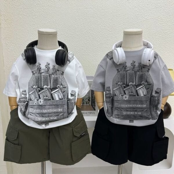 Trendy Vest Tees and Comfy Cargo Shorts Set