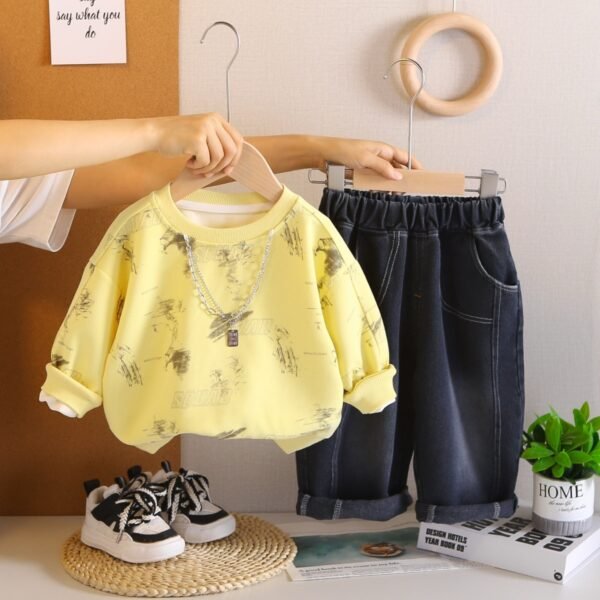 Stylish Boy's "Squad" Sweatshirt with Jeans