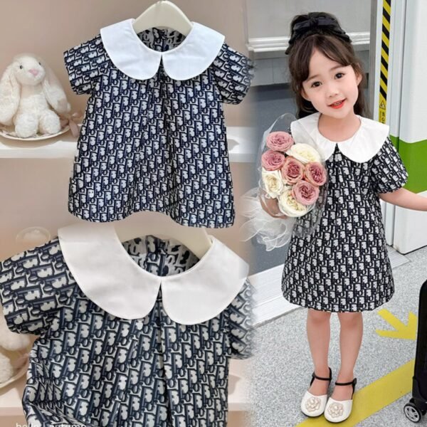 Elegant Girls' Designer Collared Dress