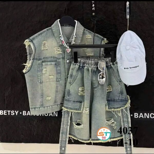 Trendy Denim 2-Piece Set for Children