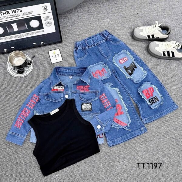 Stylish Kids Jean Jacket & Pants Outfit