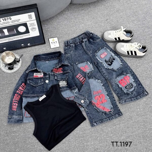 Stylish Kids Jean Jacket & Pants Outfit