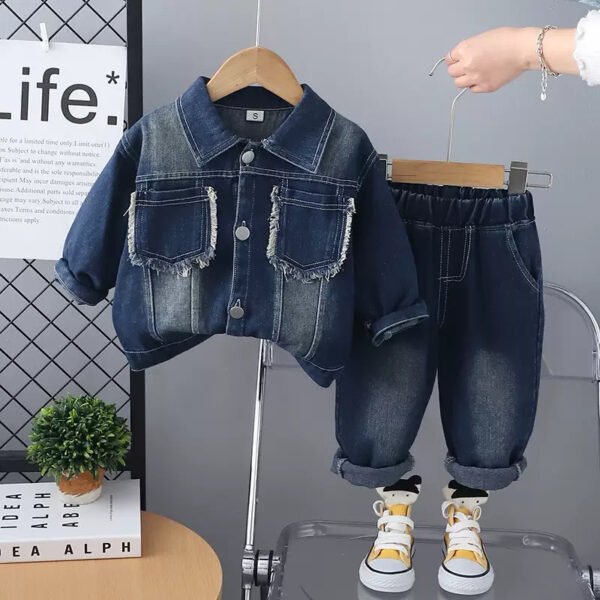 Kids' Dark Wash Denim Jacket and Jeans Set