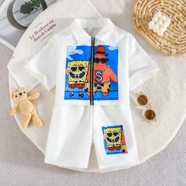 Kids' Character Zip-Up Shirt and Shorts Two-Piece Set