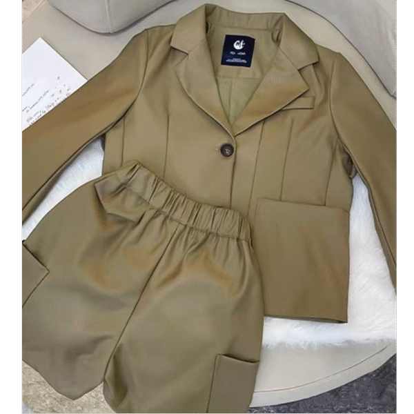 3pcs Kids' Suit Blazer , Inner & Elastic Waist Shorts Set