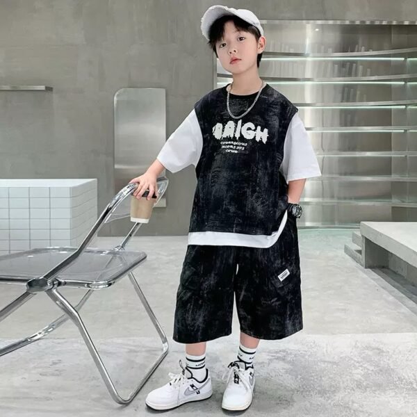Boys' Style Layered Tee & Shorts Combo