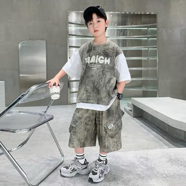 Boys' Style Layered Tee & Shorts Combo