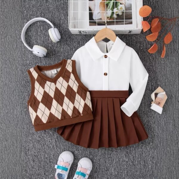Girls' 3-Piece Preppy Outfit