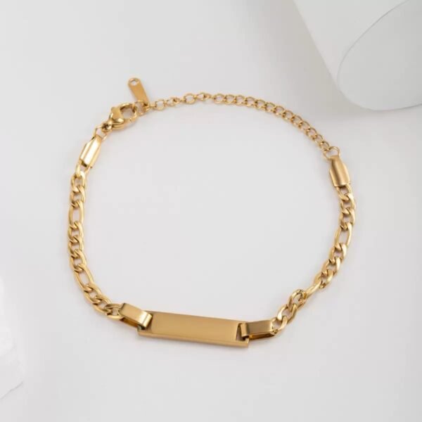 Kids Gold-Tone ID Bar Bracelet