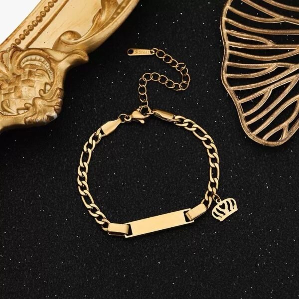 Kids Gold-Tone ID Bar King Bracelet