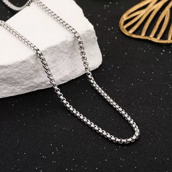 Silver-Tone Rolo Chain Necklace