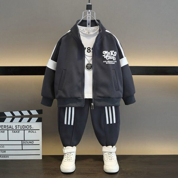 Boys'-Block Zip-Up Tracksuit Set