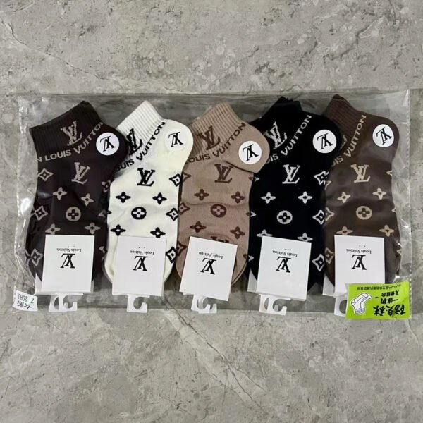 Louis Vuitton Monogram Socks 5 pairs