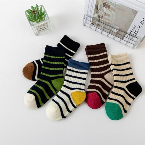 Multi-Colored Horizontal Striped Socks 3-5yrs