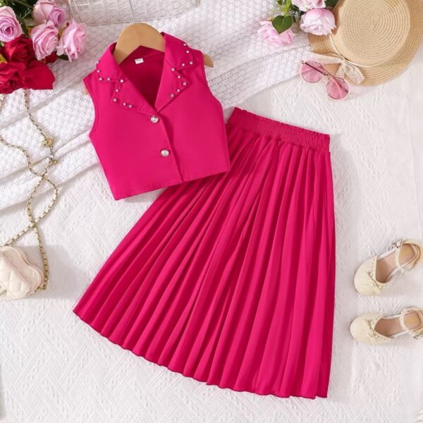 Girls pink skirt set