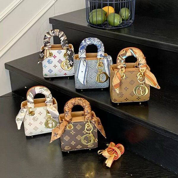 Designer-Style Micro Bags with Scarf-Wrapped Handles