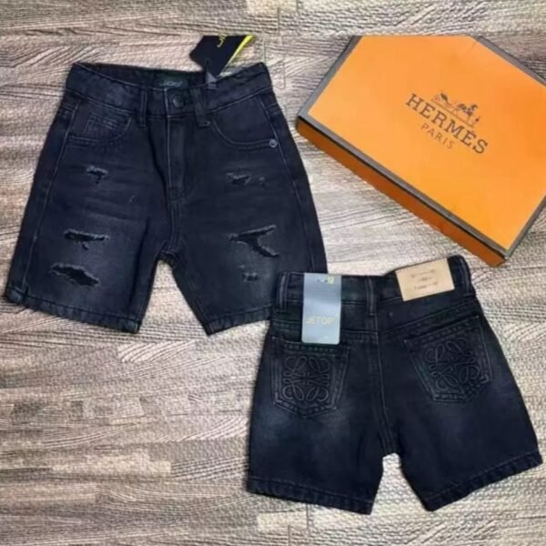 Stylish Denim Shorts for Kids- BLK