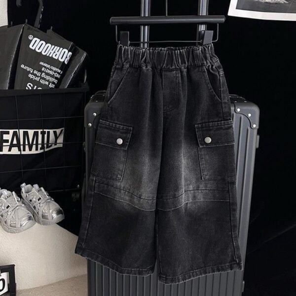 Boy’s  Black Denim Cargo