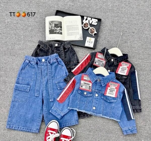 Kids' Cargo Jeans & Denim Jacket Outfit Set