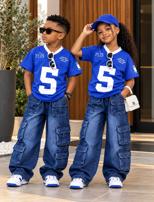 Jersey 5 Cargo Denim Set