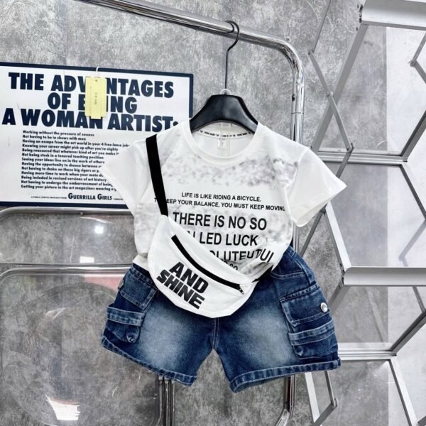 Bro Graphic Tee & Denim Cargo Set