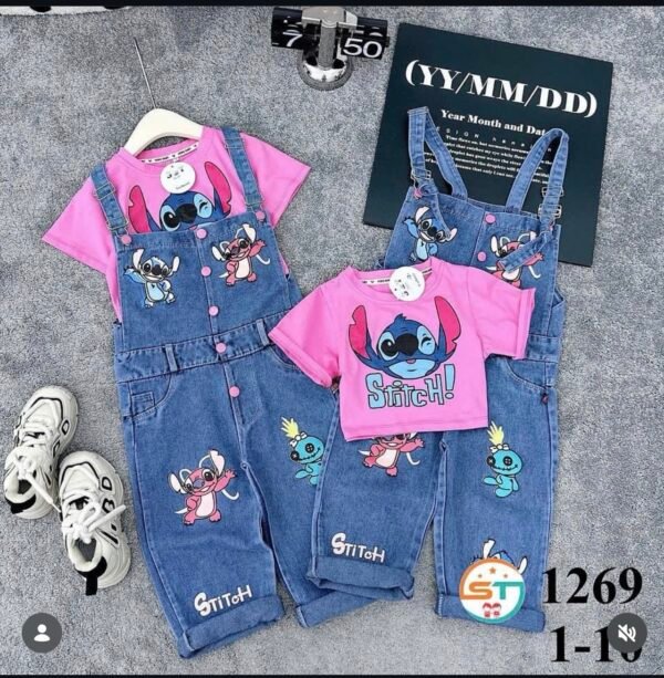 Stitch Denim Dungaree Set