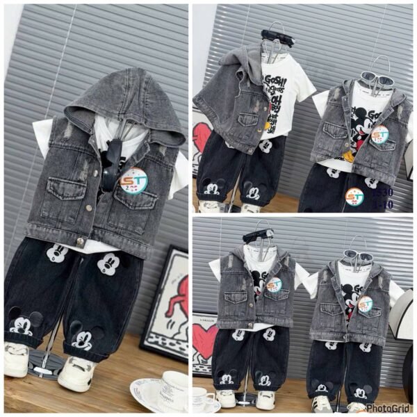Mickey Mouse 3-Piece Denim Vest Set