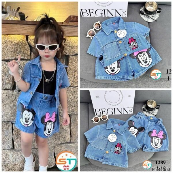 Minnie & Mickey Denim Short Set