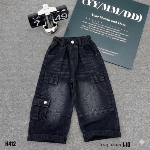 Cargo Denim Trouser _ BLK