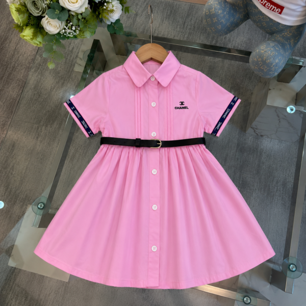 Pink Chanel Luxury Dress with Belt