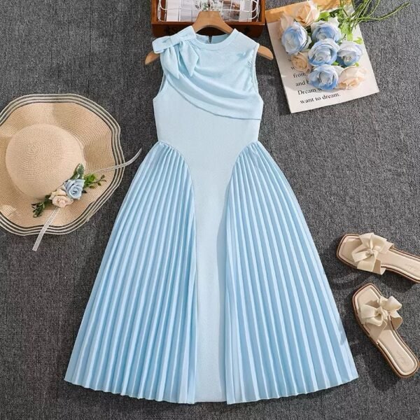 Girls Sleeveless Waist-Cinching Long Dress