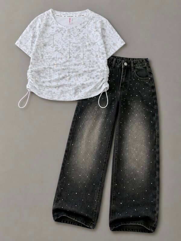 Pearl Cascade & Starry Night Denim Set