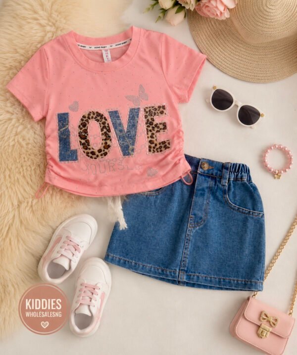 Diana Girls Denim Skirt + Top