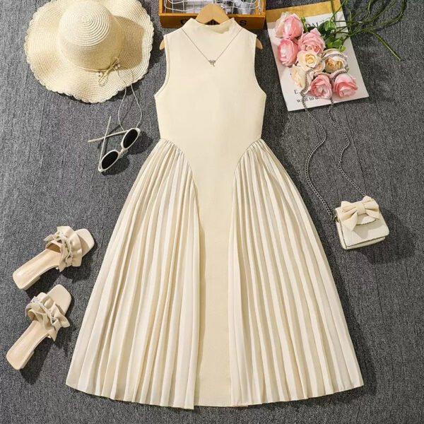 Baby Girl Sleeveless Waist-Cinching Long Dress